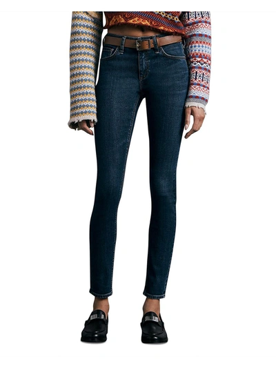 Rag & Bone Cate Womens Mid Rise Dark Wash Skinny Jeans In Multi