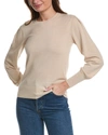 FORTE CASHMERE PLEATED SLEEVE SILK & CASHMERE-BLEND SWEATER