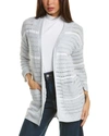 FORTE CASHMERE TEXTURE STRIPE CARDIGAN