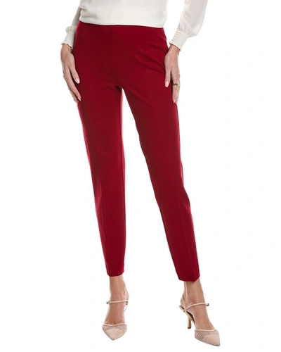 Anne Klein Womens Open Front Blazer Printed Triple Pleated Blouse Slim Leg Ankle Pants In Red