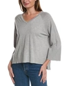 FORTE CASHMERE HIGH-LOW SILK & CASHMERE-BLEND TOP