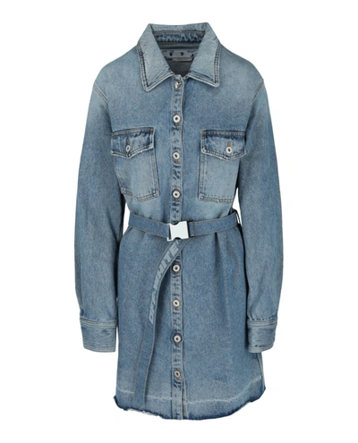 Off-white Denim Mini Dress In Blue