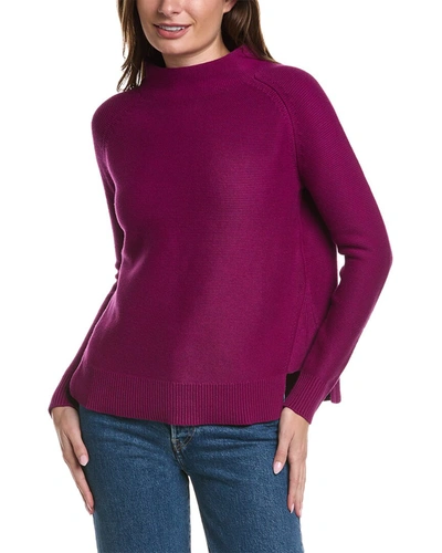 Forte Cashmere Garter Stitch Sweater In Purple