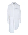 OFF-WHITE PLISSE COTTON SHIRT DRESS