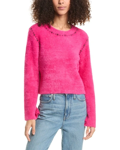 Design History Fuzzy Eyelash Sweater In Pink