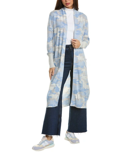 Forte Cashmere Camo Cashmere-blend Duster In Blue