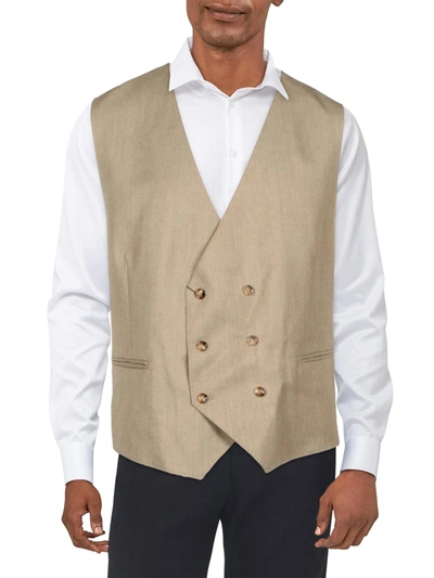 Tayion By Montee Holland Mens Wool Blend Separate Suit Vest In Brown