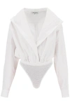 ALAÏA POPLIN HOODED BODYSUIT