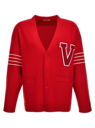 Valentino Luxurious Red Knit Sweater For Men From Fw23 Collection