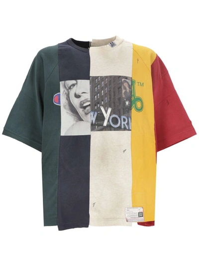 Miharayasuhiro Colour-block Panelled Cotton T-shirt In Multicolore