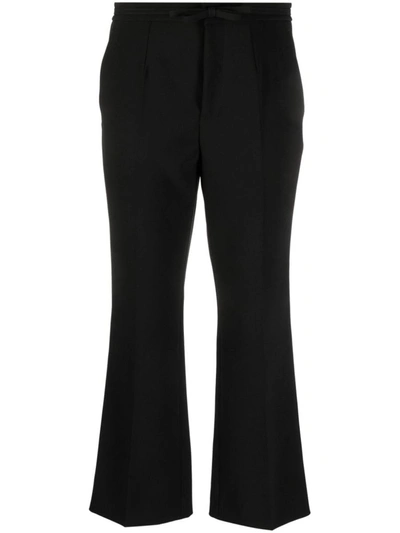 Red Valentino Redvalentino Bow Detailed Stretched Trousers In Black