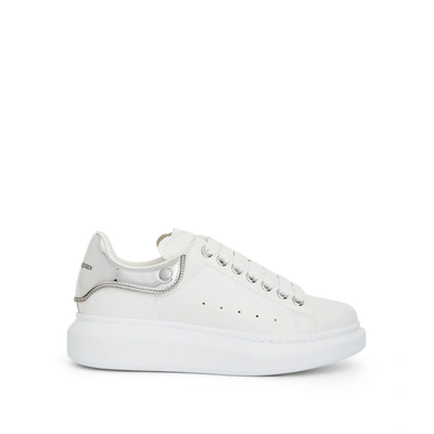 Alexander Mcqueen Larry Oversized Mirror Sneaker In White/silver Tone