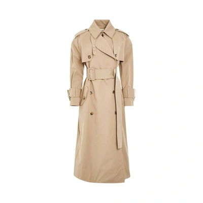 Khaite Rennie Cotton-twill Trench Coat In Nude