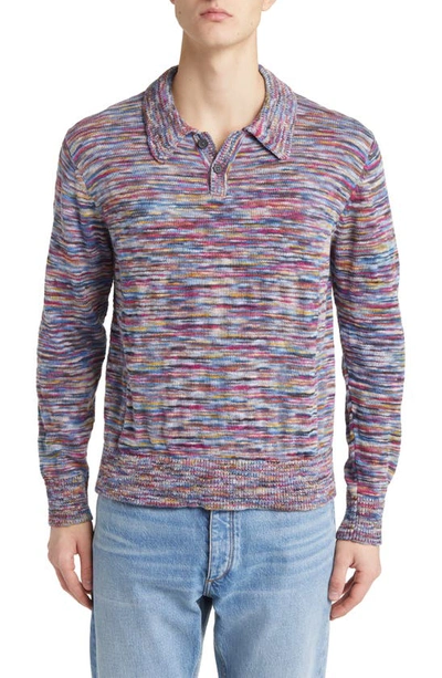 Corridor Moonscape Space Dye Polo Sweater In Red Multi