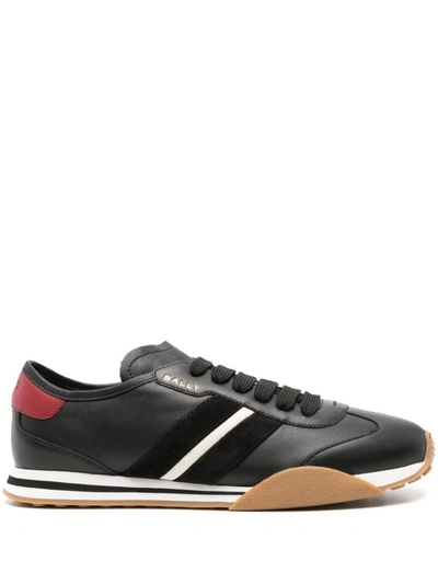 Bally Sneakers In Black/bone/deep Ruby