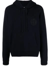 Bally Logo-embroidered Hoodie In Blue