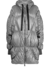 Khrisjoy Metallic-effect Padded Coat In Titanium