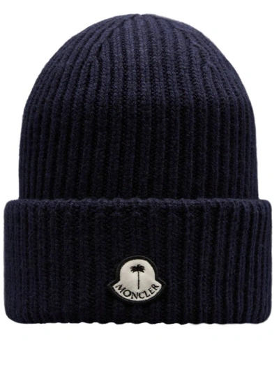 Moncler Genius Moncler X Palm Angels Carded Wool Beanie In Blue