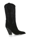 Sonora Suede Boots With Pointed Toe And Cuban Heel In Black