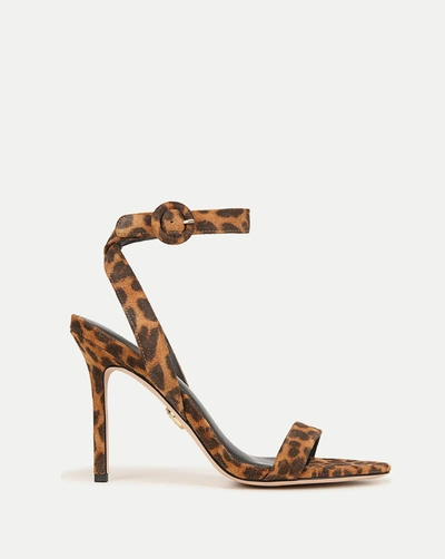 Veronica Beard Darcelle Leopard Ankle-strap Sandals In Caramel/black