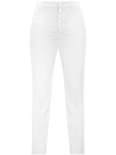 Dondup Trousers   In Stretch Cotton In Crema