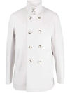 Herno Light Grey Wool Blend Coat In Chantilly