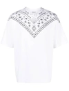 Marcelo Burlon County Of Milan Bandana-print Cotton T-shirt In White Blac