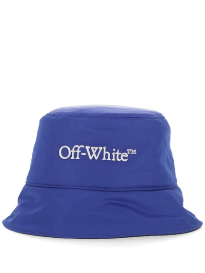 Off-white Reversible Nylon Bucket Hat In Blue
