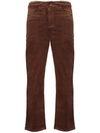 Paige Low-rise Flared Trousers In Brown