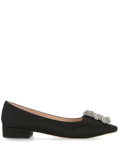 Rodo Crystal-embellished Ballerina Shoes In Black