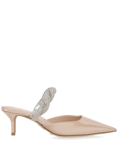 Rodo Crystal-embellished Calf Leather Mules In Pink