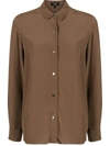Theory Classic Viscose Shirt In Pecan
