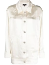 Theory Crinkled-finish Button-up Jacket In White