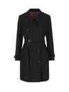 Burberry Double Breasted Belted-waist Coat In Black