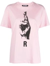 Raf Simons Graphic-print Cotton T-shirt In Light Pink