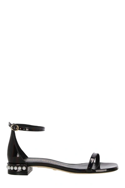 Stuart Weitzman Nudistcurve Block Heel Sandals In Black