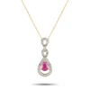 Non Branded Lb Exclusive 14k Yellow Gold 0.08ct Diamond And Ruby Necklace Pd4-16318yru In Gold