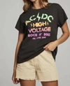 CHASER AC/DC HIGH VOLTAGE TEE IN VINTAGE BLACK