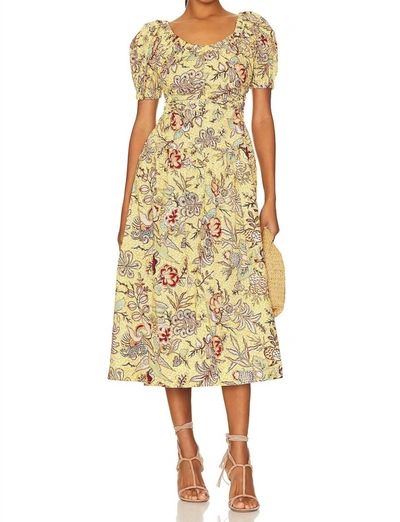 Ulla Johnson Golda Floral Cotton Puff-sleeve Midi Dress In Multi