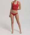 CALI DREAMING LOW RISE BOTTOM, NEOPRENE SWIM IN RED