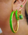 Luv Aj Stripe Baby Amalfi Hoops- Bright Green- Gold In Gold