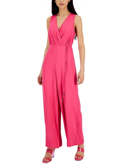 Inc Womens Surplice V Neck Jumpsuit In Pink