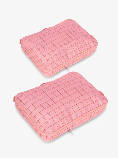 Calpak Large Compression Packing Cubes In Pink Grid