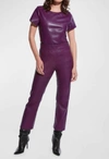 As By Df New Guard Recycled Leather Tee In Plum Wine