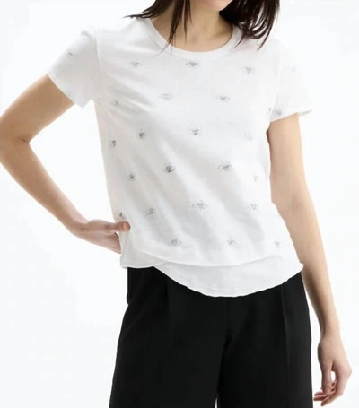Chrldr Loving Eyes Ava Mock Layer T-shirt In White