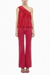 Ulla Johnson Ravenna Sleeveless One-shoulder Ruffle Top In Pink