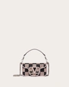 VALENTINO GARAVANI MINI CRYSTAL LOGO BEADED LEATHER SHOULDER BAG