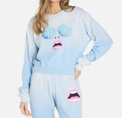 Lauren Moshi Spalding Retro Peace Face In Ice Blue Ombre