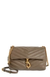 Rebecca Minkoff Edie Quilted Leather Crossbody Bag In Deep Taupe