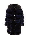 Fendi Fur Quilted Coat In Saxophone